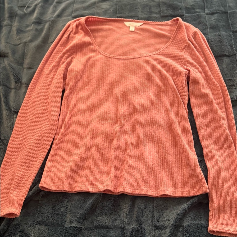 LC Lauren Conrad Coral Long Sleeve Top